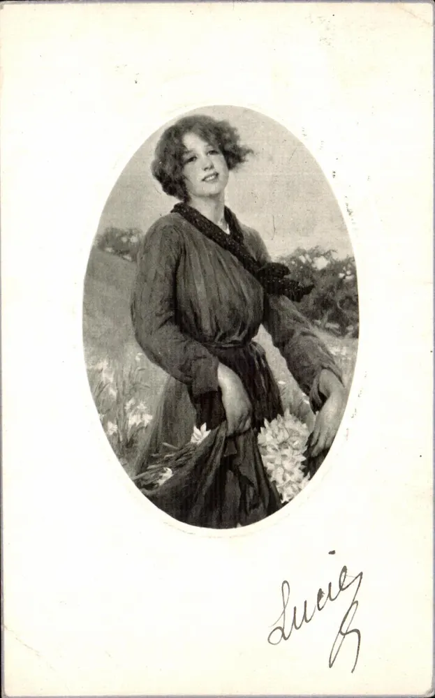 Frau mit Blumenstrauß — Lucie Z — Verlag nicht sichtbar - Vorderseite