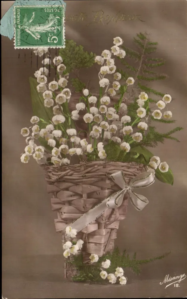 Arranjo de flores de muguet — editor Mérange 18 - Frente
