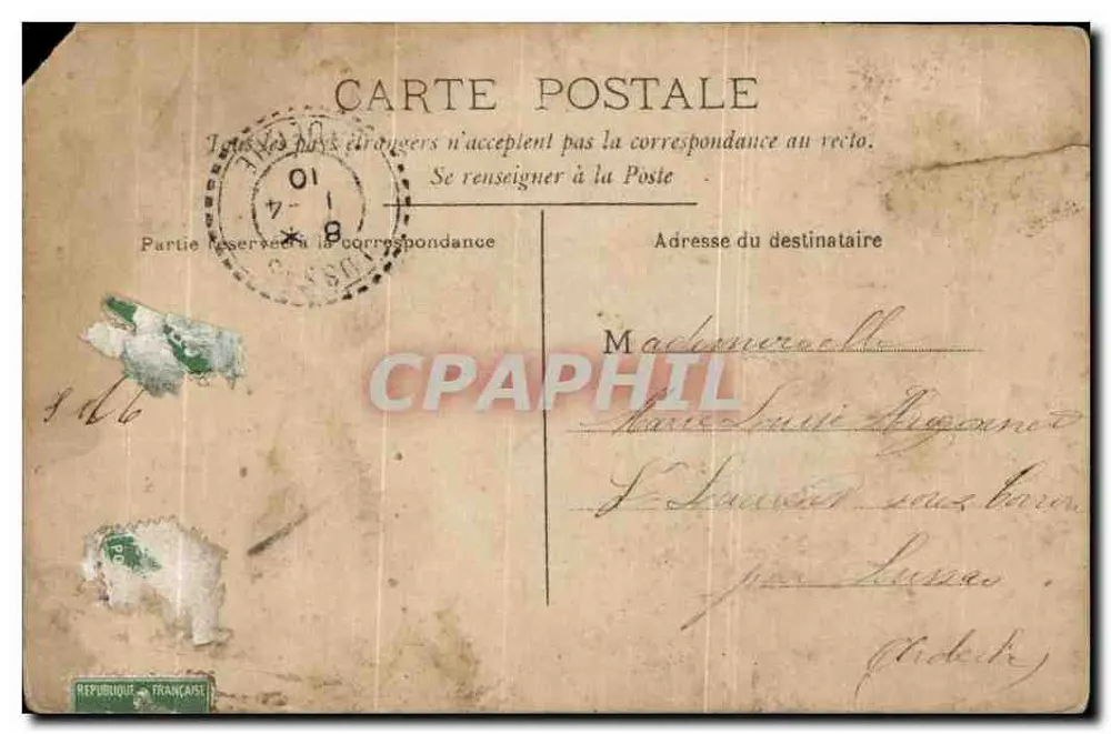 Fille tenant un poisson — scène humoristique avec texte « A vous ce baiser ? De quoi ? » — éditeur CIRCE, n° 4503 - Rückseite