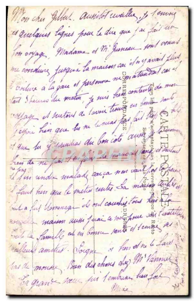 Frau mit Blumenstrauß — Les Fleurs passent l'Amitié reste — Poissé Paris, n°3089 - Rückseite