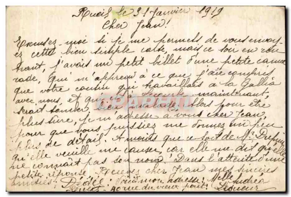 Portrait de profil d'une jeune femme — coiffure ornée d'un grand nœud blanc — éditeur PB, n° de série 6305 - Rückseite