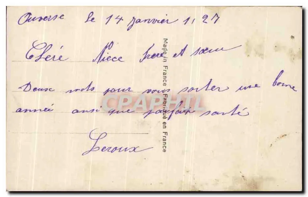 Mann, der einen Brief liest — Frau im Hintergrund — Bleton, Paris, Nr. 536 - Rückseite