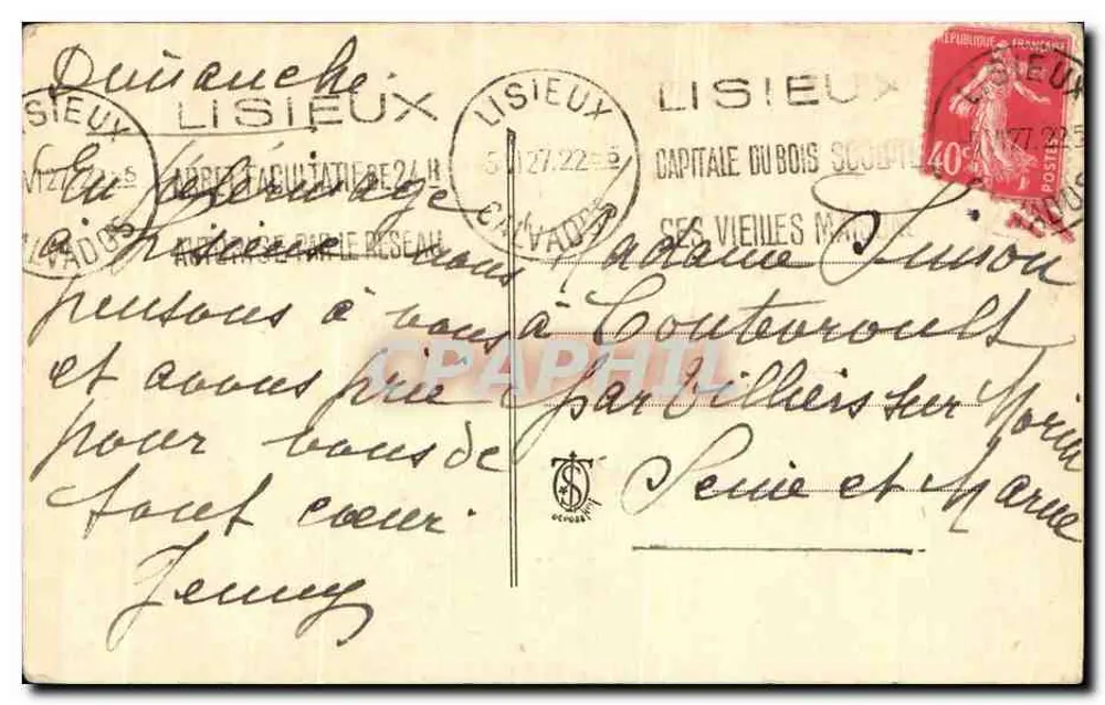 Sainte Thérèse de l'Enfant Jésus — représentation avec crucifix et roses — éditeur Cibouy, n° 792 - Rückseite