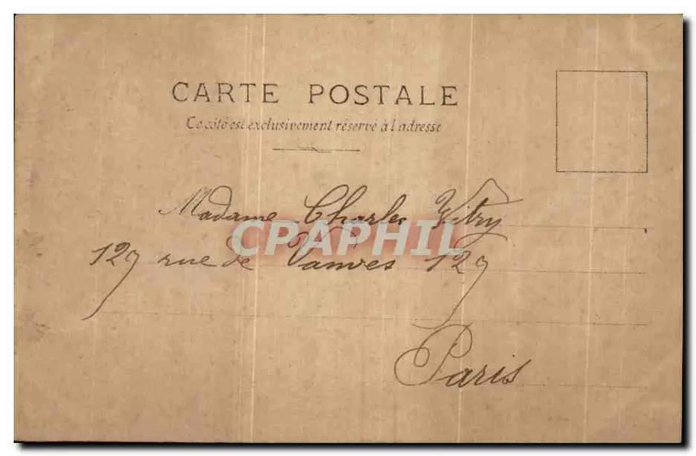 Bébé République — Kind in republikanischem Kleidung mit Schwert und Zweig — Verlag: POSTES, Seriennummer 5 - Rückseite