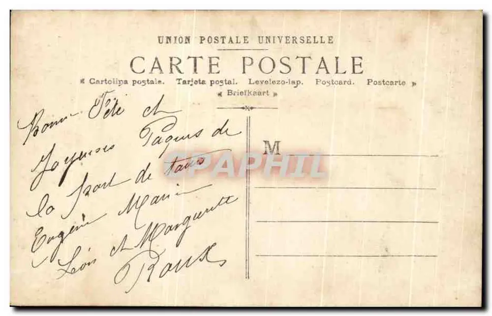 Junge Frau in Ostergewand — Paris — Verlag Paris, Nr. 497 - Rückseite