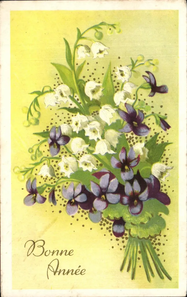 Arranjo de flores — Boa Ano — editor não visível - Frente