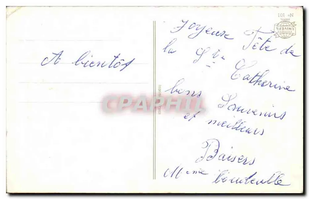 Bouquet de pivoines — dedicação a Santa Catarina — editor L.G. - Verso