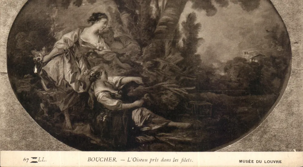 Boucher — Der Vogel in den Netzen gefangen — Louvre-Museum - Vorderseite