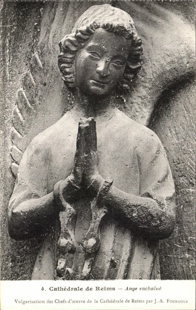 Catedral de Reims — Anjo preso — J.-A. Fourgous, n°4 - Frente