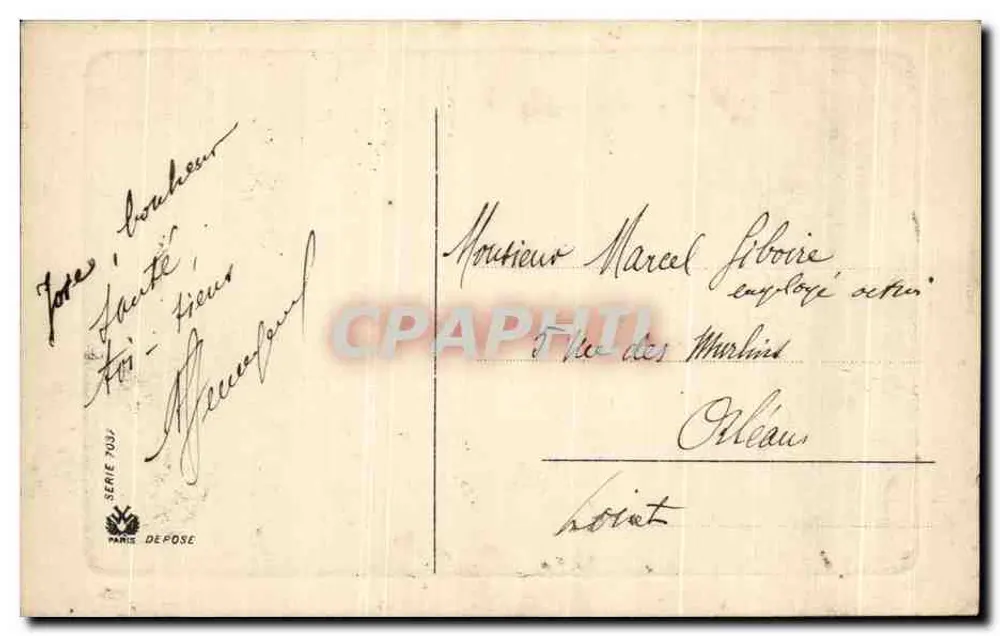Drei junge Frauen mit Blumen — Serie 7037 — Paris Déposé - Rückseite