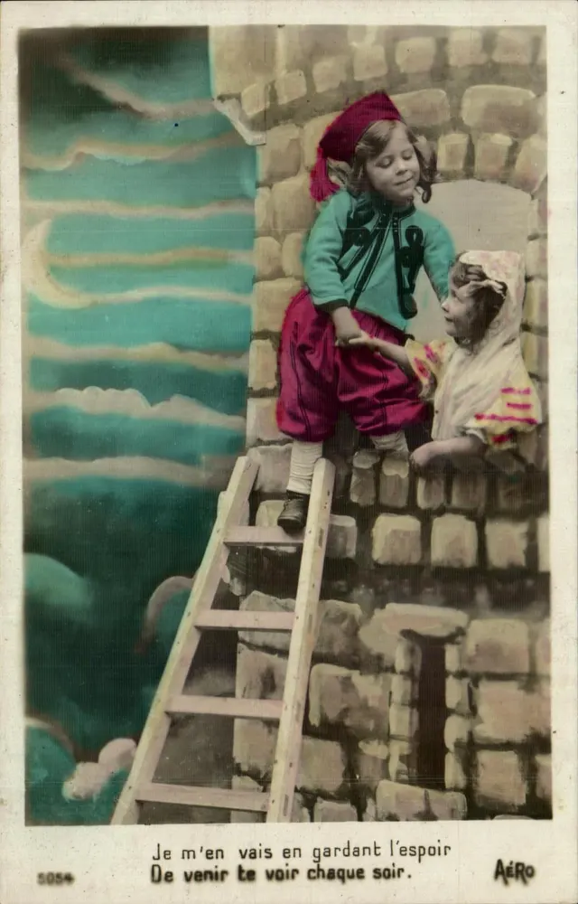 Zwei Kinder auf einer Wand — Nacht-Szene — AÉRO n°5054 - Vorderseite