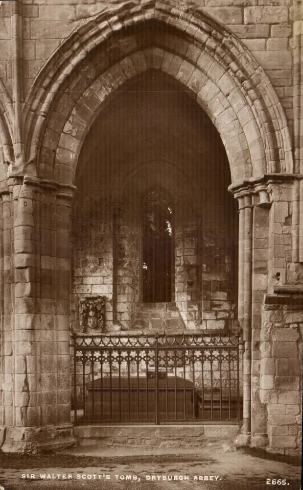 Grab von Sir Walter Scott — Dryburgh Abbey — A.R. Elwarks & Son, Selkirk, Nr. 2665 - Vorderseite