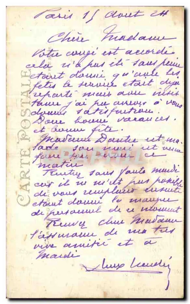 Les Bords de l'Océan — scène de bain seul — éditeur Artaud et Nozais, Nantes - Achterkant