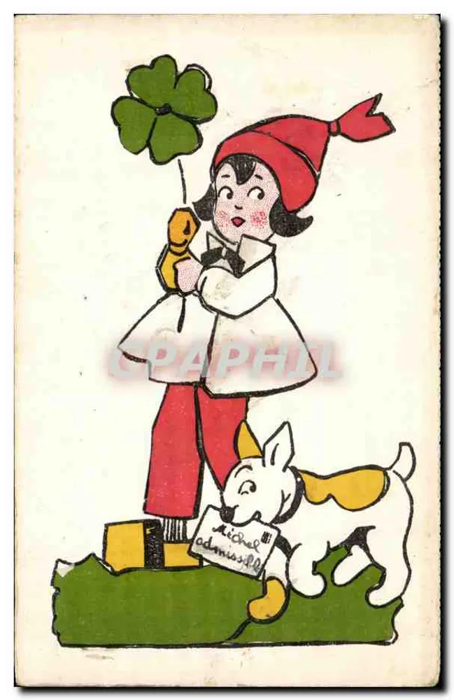 Kind mit Hund und Vierblattklee — Michel-Ausgabe — Nr. 17 - Vorderseite