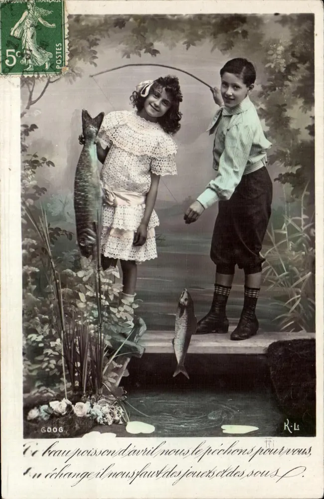 Kinder fischen — Fischereiszene — R-L, n° 6006 - Vorderseite