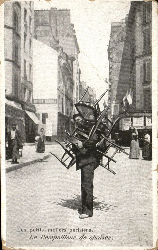 Le Rempaillleur de chaises — scène de rue parisienne — éditeur MAISON NEURLEZ - Vorderseite