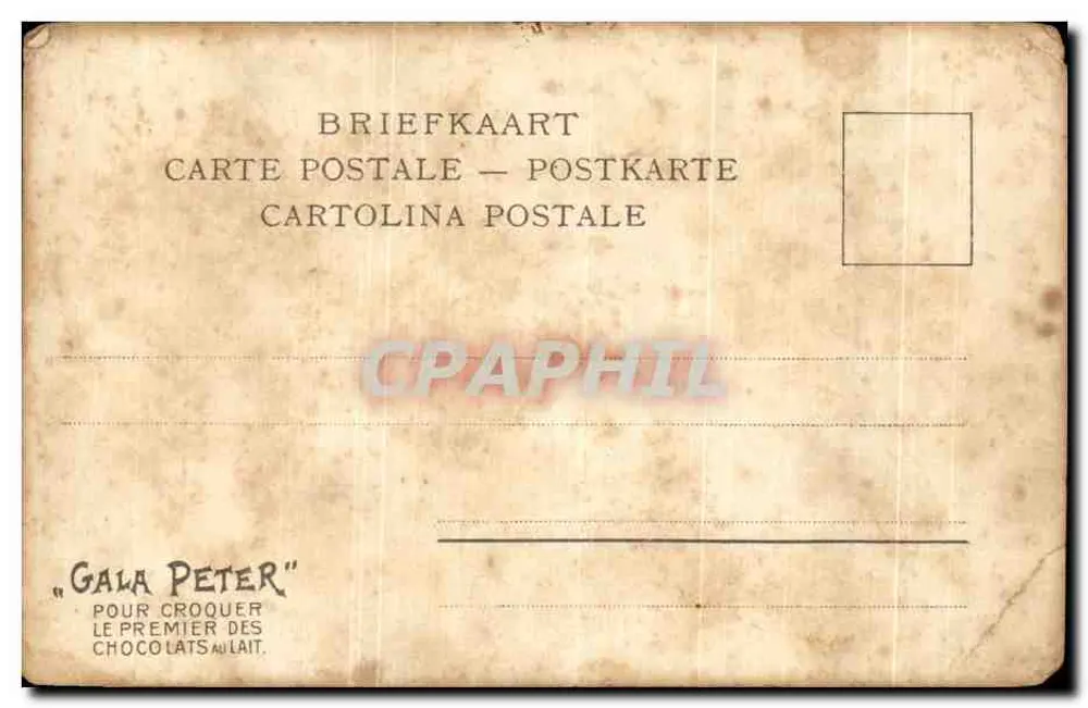 Femme avec lys — illustration publicitaire pour "Gala Peter" — éditeur "Gala Peter" - Verso