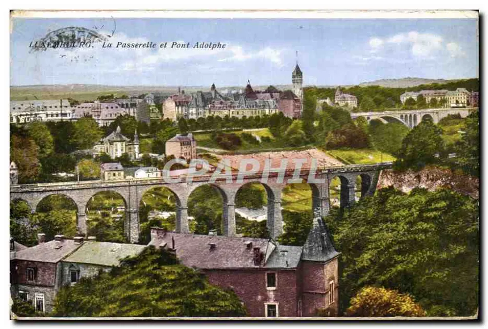 Luxemburgo — A Ponte da Passerelle e Pont Adolphe — Ed. Th. Wirl - Frente