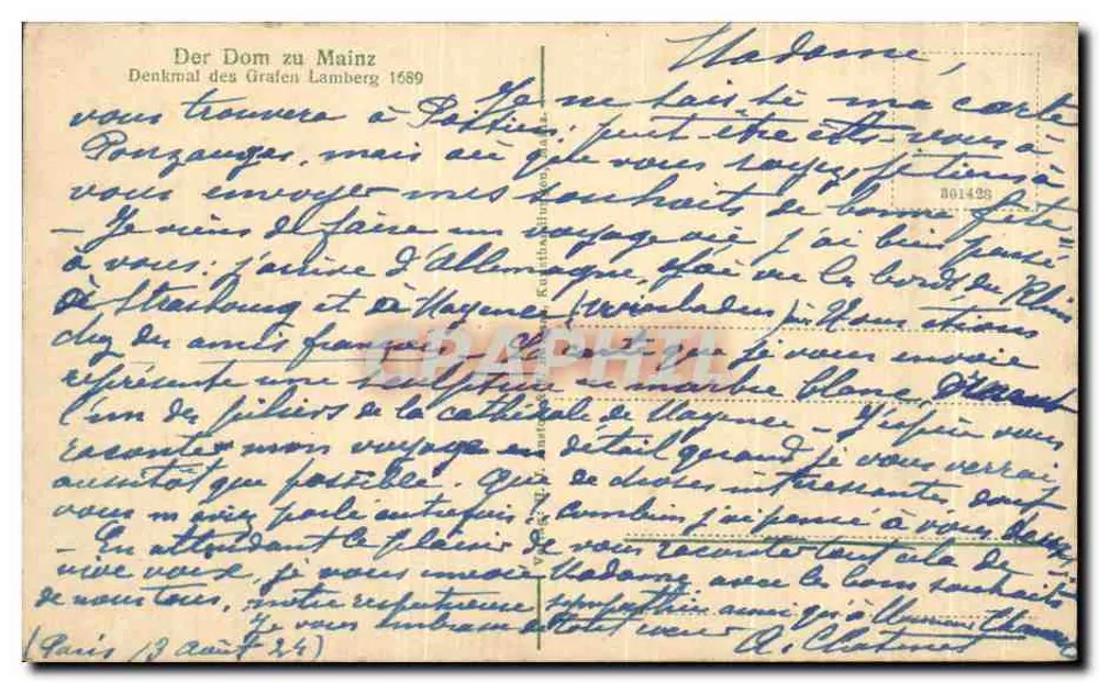 Grabmal des Grafen Lamberg — 1689 — Verlag nicht sichtbar - Rückseite
