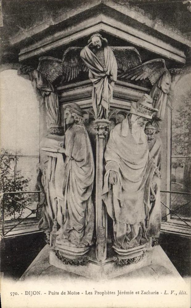 Dijon - Brunnen des Mose - Propheten Jeremia und Zacharias - L. V., Verlag. - Vorderseite