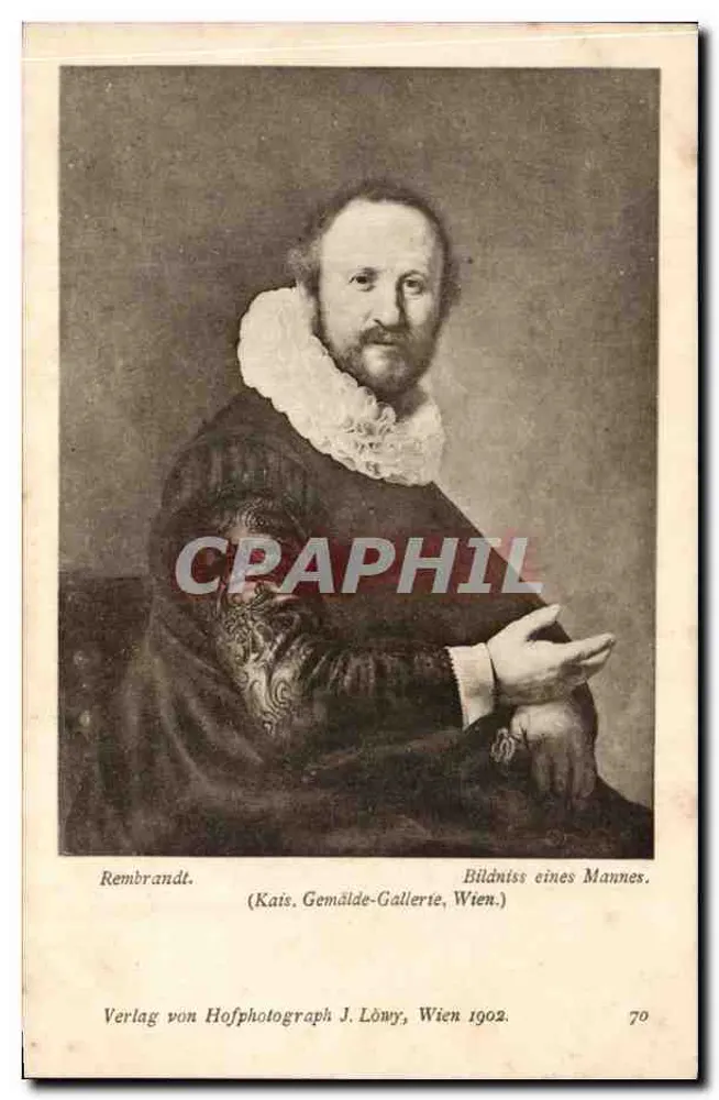 Porträt eines Mannes — Rembrandt — Verlag von Hofphotograph J. Löwy, Wien 1902, n°70 - Vorderseite