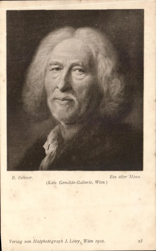 Um homem idoso — retrato — Verlag von Holphotograph J. Löwy, Viena 1902, n°23 - Frente