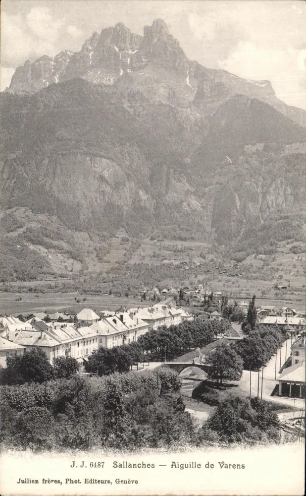 Sallanches — Aiguille de Varens — Jullien frères, Phot. Editeurs, Genève, n° J.J. 6487 - Frente
