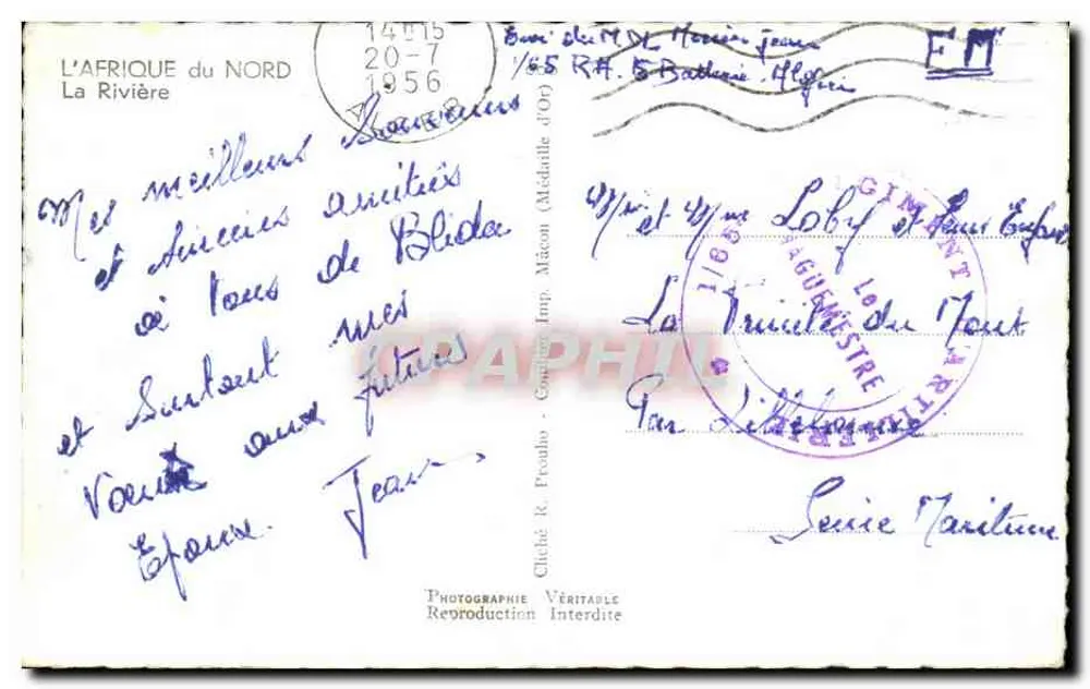 Flusslandschaft mit Palmen — Nordafrika — Verlag Pim - Rückseite