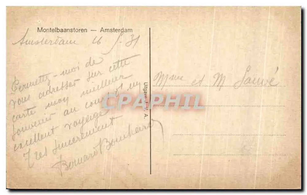 मॉन्टेलबानस्टोरेन की टॉवर — अमस्टरडम — छापकर्ता अज्ञात - पीछे