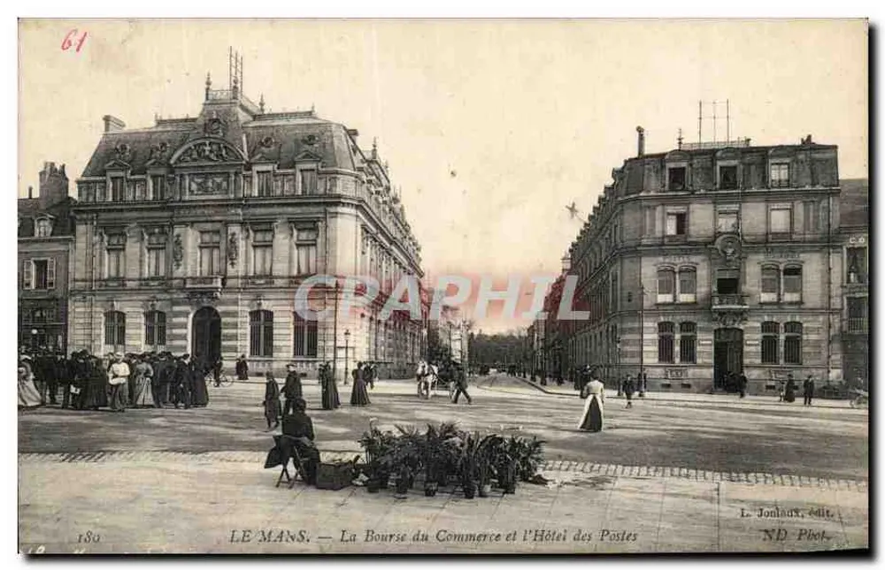Le Mans — A Bolsa do Comércio e o Hotel das Postas — L. Joniaux, editor - Frente