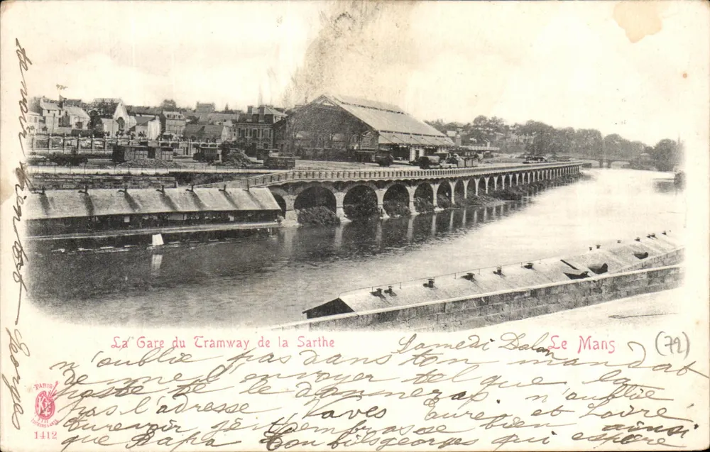 A Estação do Tramway da Sarthe — Le Mans (72) — Paris, Editor n°1412 - Frente
