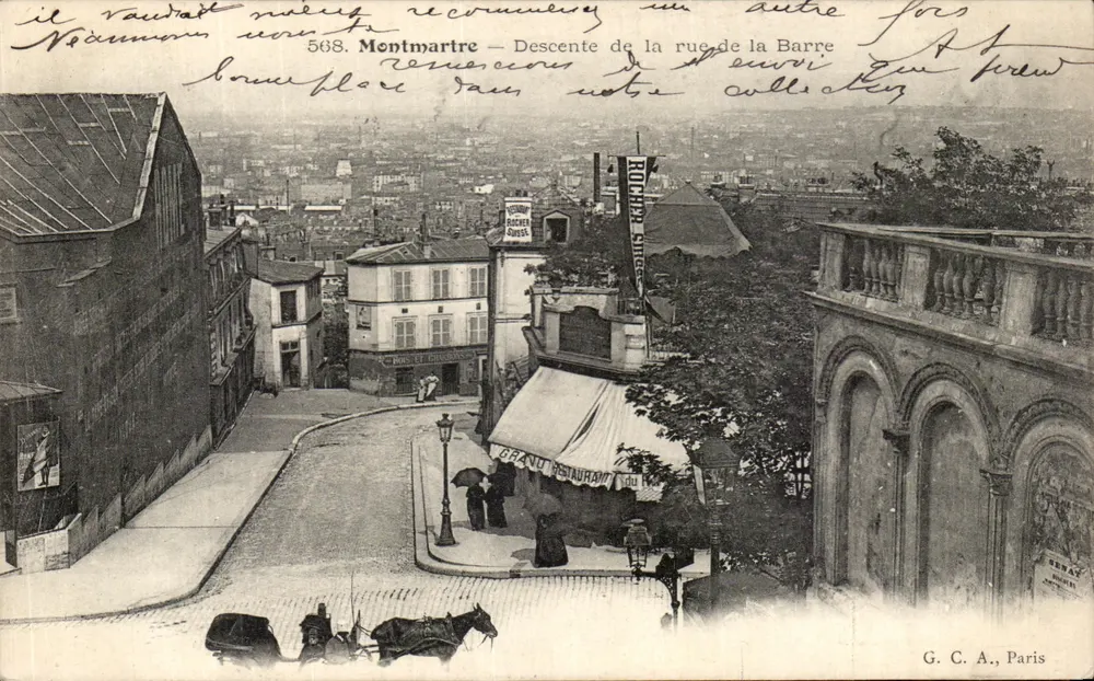 Montmartre — Abstieg der Rue de la Barre — G. C. A., Paris - Vorderseite