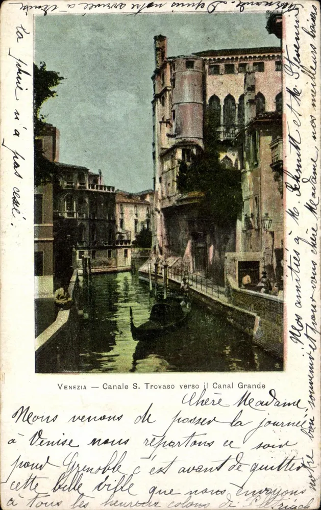 Venedig — Kanal S. Trovaso in Richtung Grand Canal — Off. Graf. C. Ferrari Edit. Venezia - Vorderseite