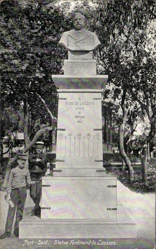 Estatua de Ferdinand de Lesseps en Port-Saïd — Editor Ephtimios Frères, n° (56076) - Anverso