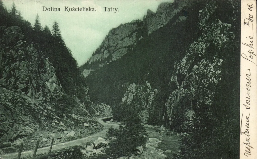 Dolina Kościeliska. Tatras. — Editor J. Ryś, Zakopane, n° 987 - Frente