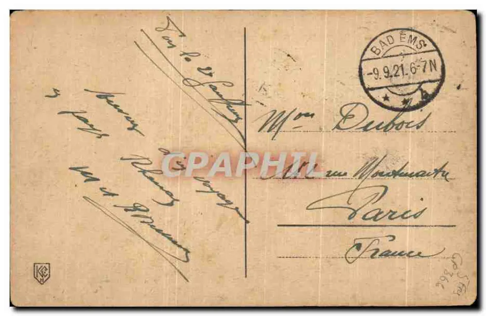 Bad Ems a.d. Lahn — Blick stromaufwärts zur Bäderley — Verleger unbekannt - Rückseite