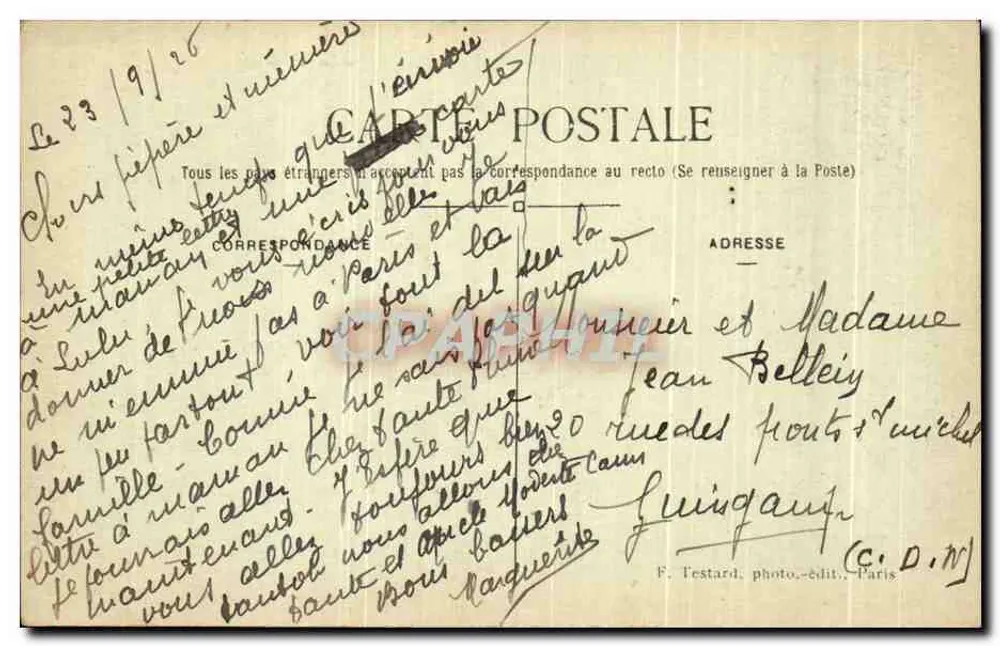 Paris — Igreja e Praça da Trindade — E. M. n° 5051 - Verso