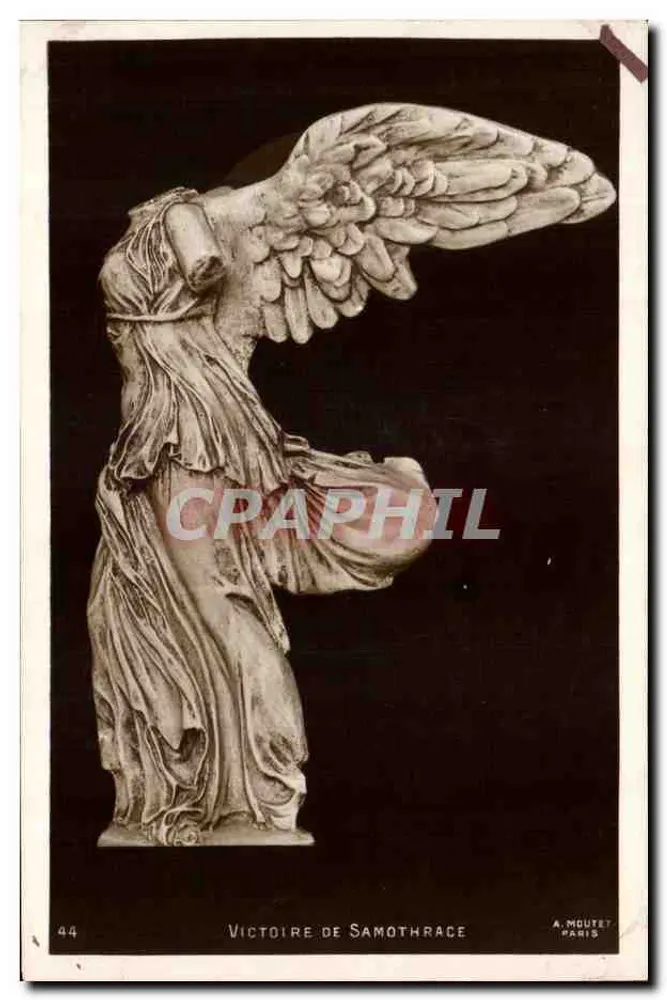Wieża zwycięstwa z Samothraki — grecka statua — A. MOUTET PARIS, n°44 - Awers