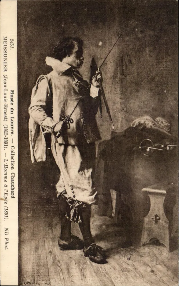 Soldat in historischem Kleid — Musée du Louvre — Sammlung Chauchard — Meissonier (Jean-Louis Ernest) — Der Mann mit dem Schwert (1881) - Vorderseite