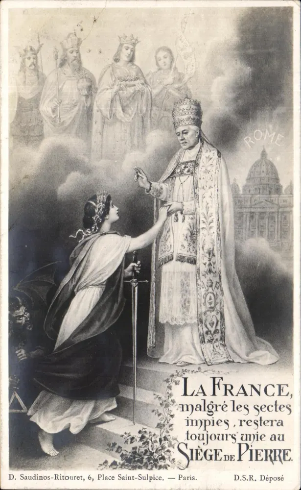 La France, malgré les sectes, restera toujours unie au Siège de Pierre — D. Saudinos-Ritouret, 6, Place Saint-Sulpice — Paris - Frente