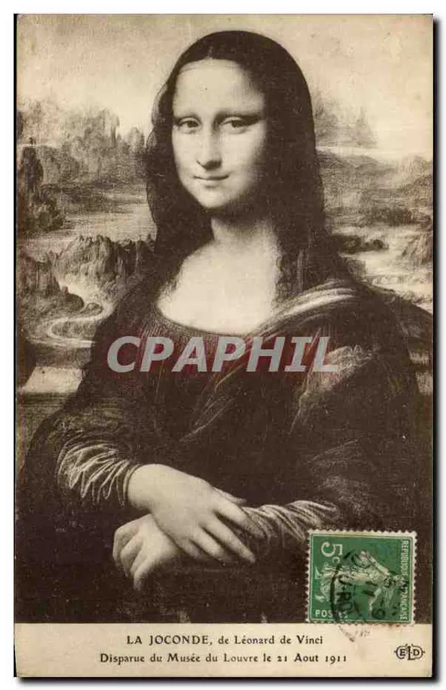 Die Mona Lisa, von Leonardo da Vinci — Entwendet aus dem Louvre-Museum am 21. August 1911 — Verleger ETD - Vorderseite