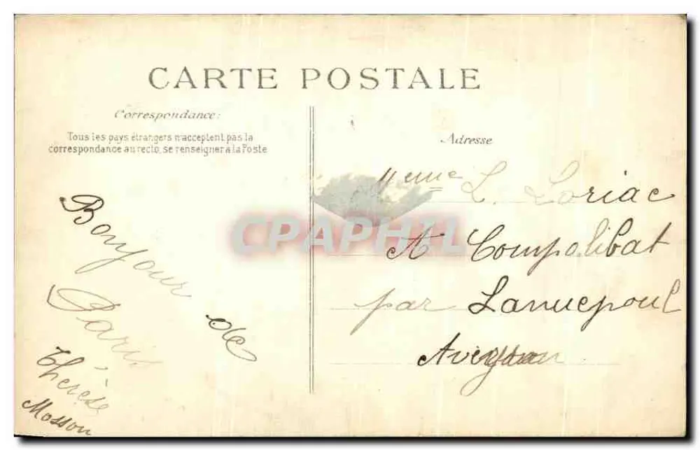 Die Mona Lisa, von Leonardo da Vinci — Entwendet aus dem Louvre-Museum am 21. August 1911 — Verleger ETD - Rückseite