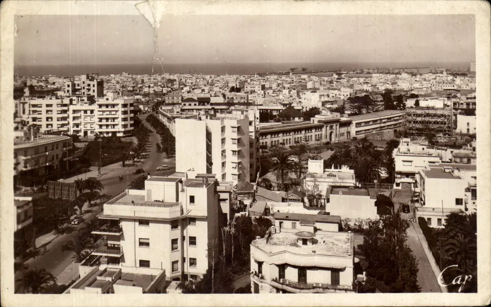 Casablanca — Luftaufnahme der Stadt und des Hafens — Verlag Cap - Vorderseite