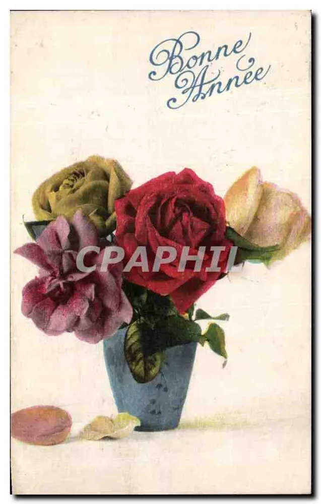 गुलाब के बूंद — शुभ वर्ष — फ्रांसीसी निर्माण मिस्टर एल. - श्रृंखला संख्या 602 ए - आगे
