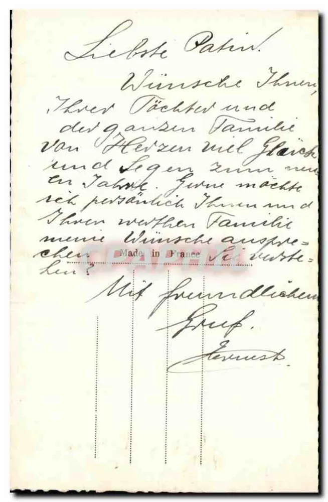 Frau in Pelz mit Rosen — Frohe Neujahr — S.P.L. n°4682 - Rückseite