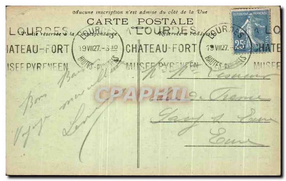 Lourdes (Hautes-Pyrénées) — A Basílica Iluminada — Edição do Magasin das Grotas de Betharam, n°155 - Verso