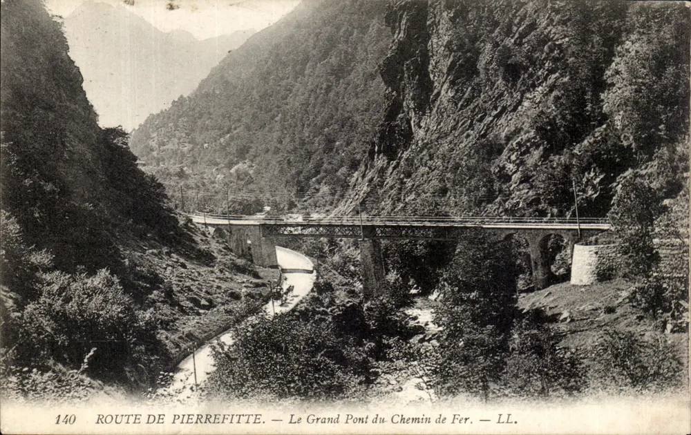 Strada di Pierrefitte — Il Grande Ponte del Ferroviario — LL. — N° 140 - Recto