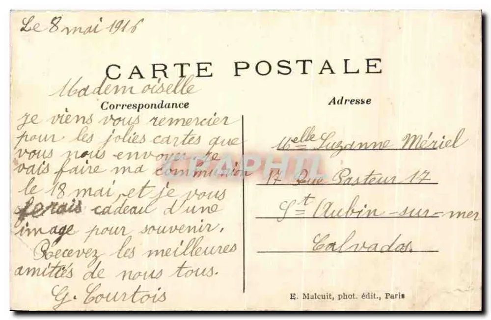 Neuilly — O Castelo de Madrid — E. M. n° 4247 - Verso