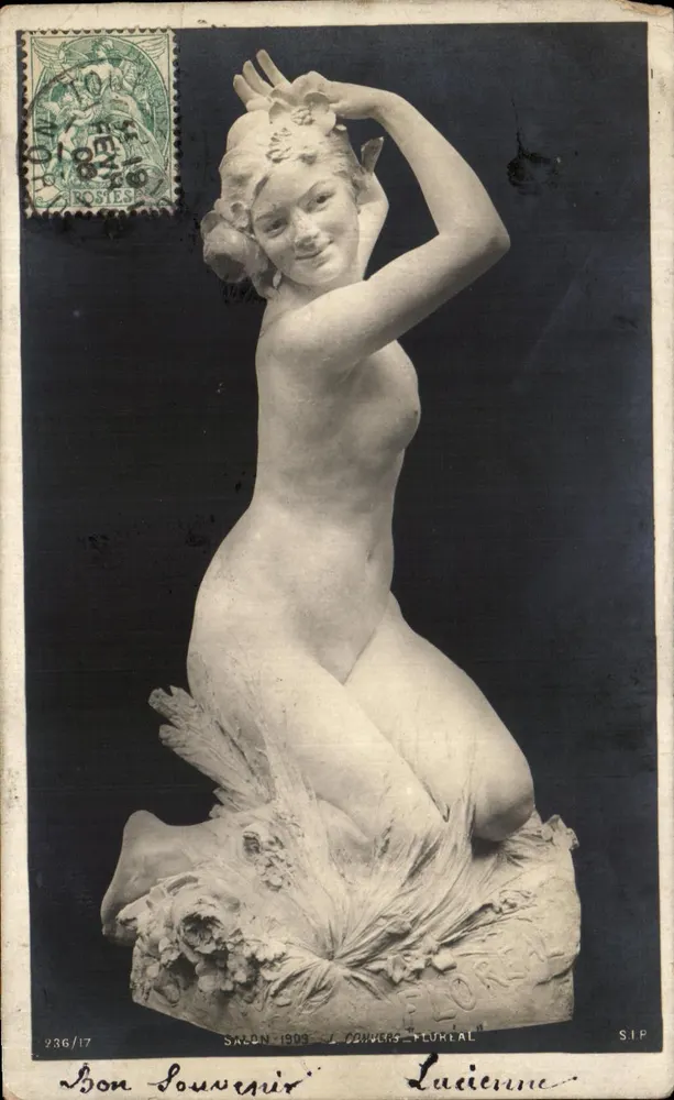Estátua da 'Lucienne' — Salon 1909 — J. Convers-Fluréal, n° 236/17 - Frente