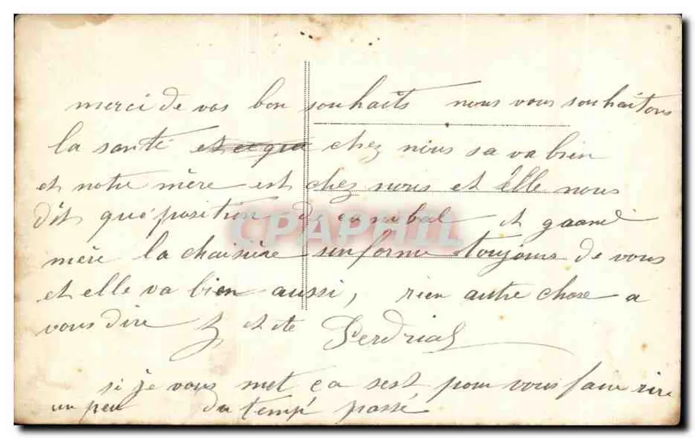 Junge Frau in geschmücktem Kleid mit Rosenstrauß in der Hand — Serie 1001 — Verlag C. P. (Marke) — Nr. 1001 - Rückseite